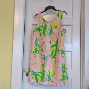 Lilly Pulitzer 16w (really fits XL) sleeveless flamingo dress. Pre-used cond.